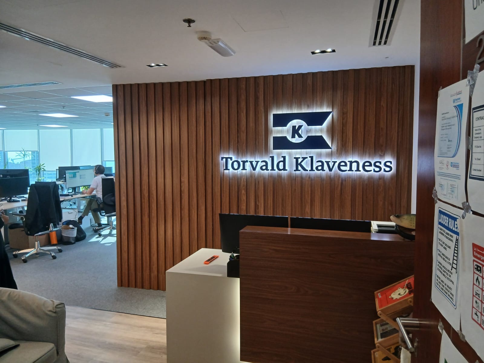 Klaveness Backlit Sign